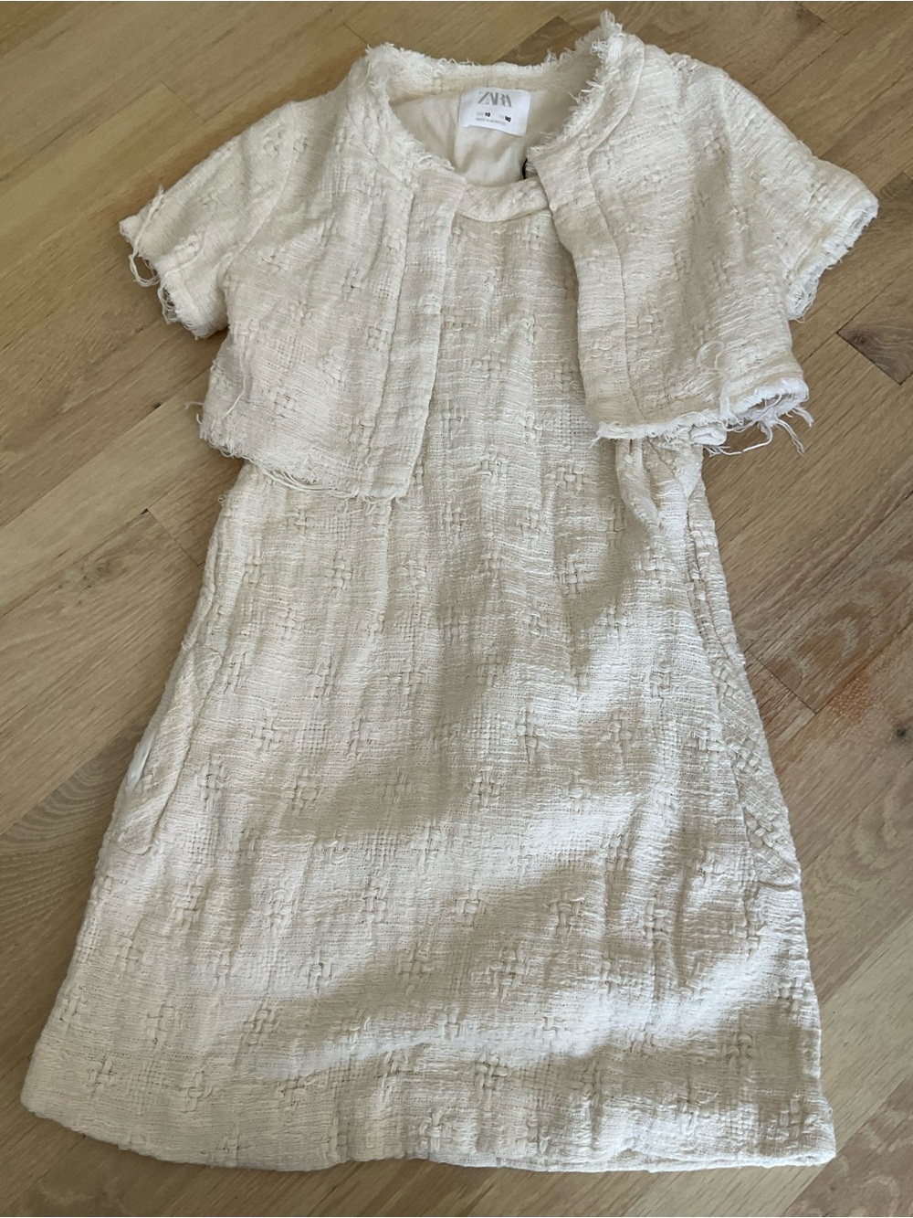 Zara Cream Tweed Kids Matching Set